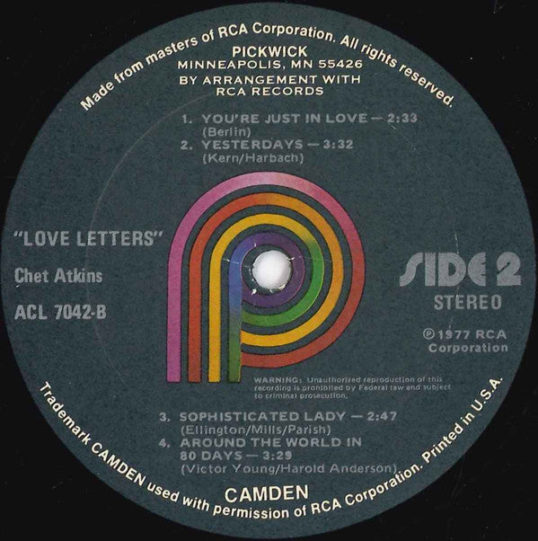 Atkins, Chet - Love Letters (NM or M-) (Vinyl LP)