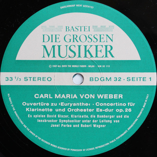 Von Weber, Carl Maria - Carl Maria Von Weber In 3 Folgen · Band II (VG+) (Vinyl LP)