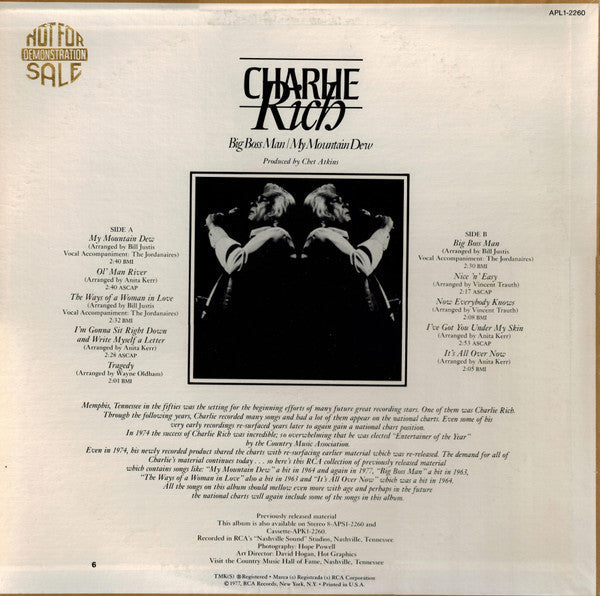 Rich, Charlie - Big Boss Man / My Mountain Dew (Vinyl, VG+) (Vinyl LP)