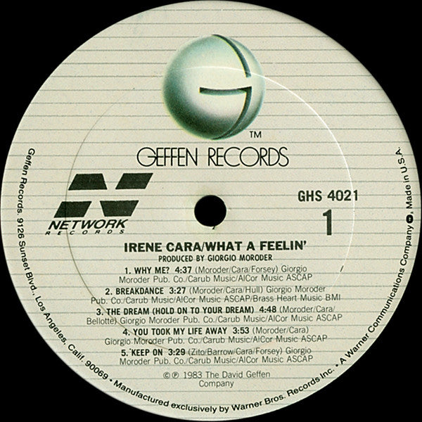 Cara, Irene - What A Feelin' (Vinyl, VG+) (Vinyl LP)