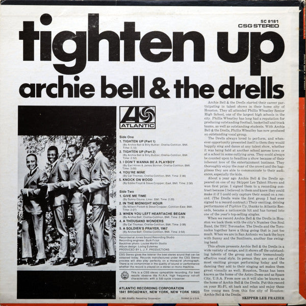 Bell, Archie & The Drells - Tighten Up (Vinyl, VG) (Vinyl LP)