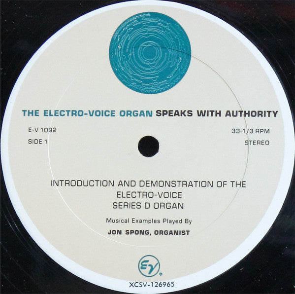 Spong, Jon - The Electro-Voice Series D Organ Speaks With Authority (NM or M-) (Vinyl LP)