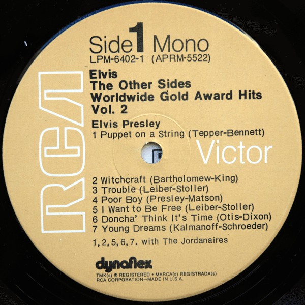 Elvis - The Other Sides - Worldwide Gold Award Hits - Vol. 2 (VG+) (Vinyl LP)