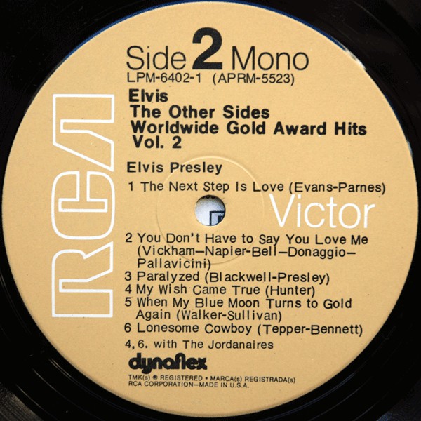 Elvis - The Other Sides - Worldwide Gold Award Hits - Vol. 2 (VG+) (Vinyl LP)