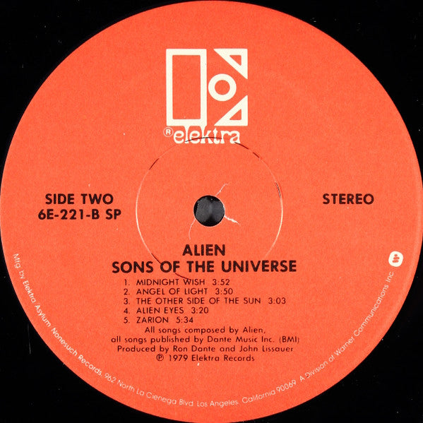 Alien  - Sons Of The Universe (M) (Vinyl LP)