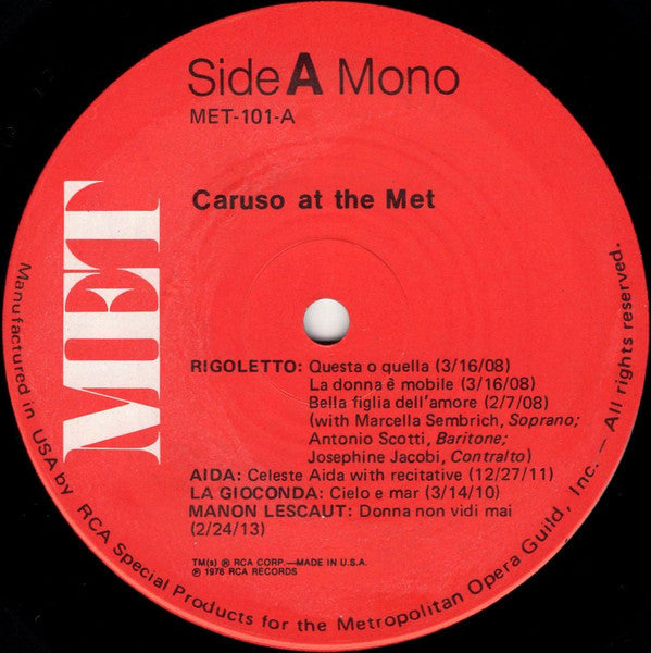 Caruso, Enrico - Caruso At The Met (M) (Vinyl LP)