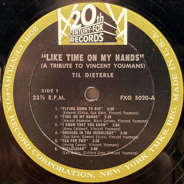 Dieterle, Til - Like Time On My Hands A Tribute To Vincent Youmans (VG+) (Vinyl LP)