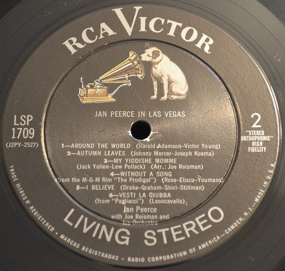 Peerce, Jan With Joe Reisman And His Orchestra - Jan Peerce In Las Vegas (VG+) (Vinyl LP)