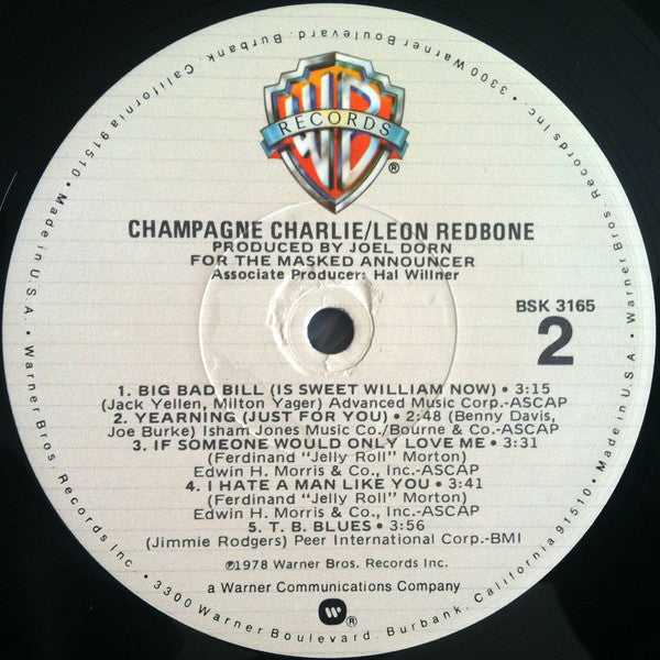 Redbone, Leon - Champagne Charlie (VG+) (Vinyl LP)