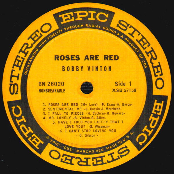 Vinton, Bobby - Roses Are Red (VG) (Vinyl LP)