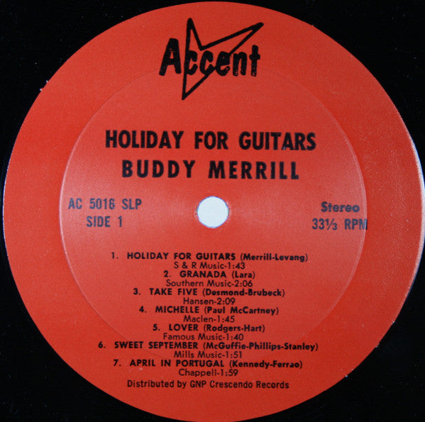 Buddy Merrill - Holiday For Guitars (VG) (Vinyl LP)