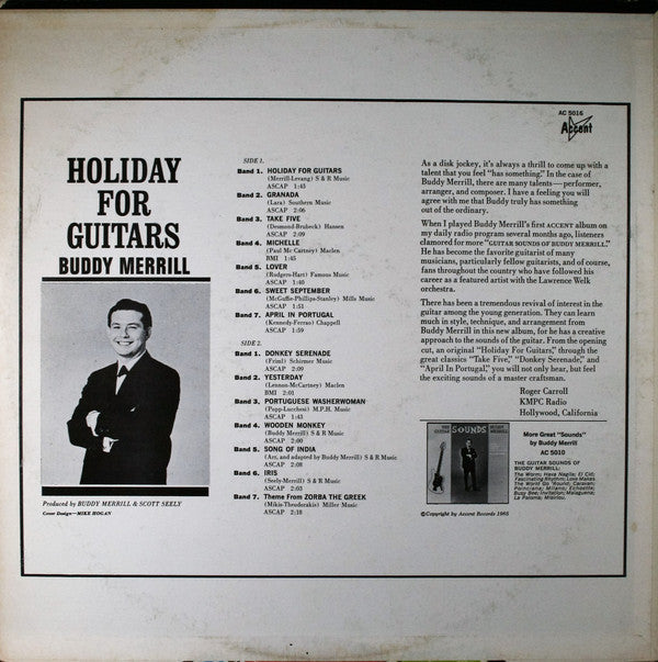 Buddy Merrill - Holiday For Guitars (VG) (Vinyl LP)