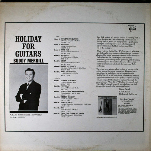 Buddy Merrill - Holiday For Guitars (VG) (Vinyl LP)