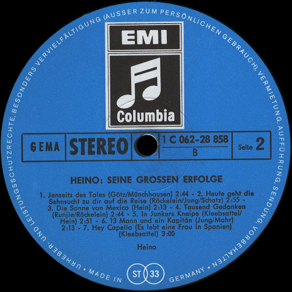 Heino - Seine Grossen Erfolge (NM or M-) (Vinyl LP)