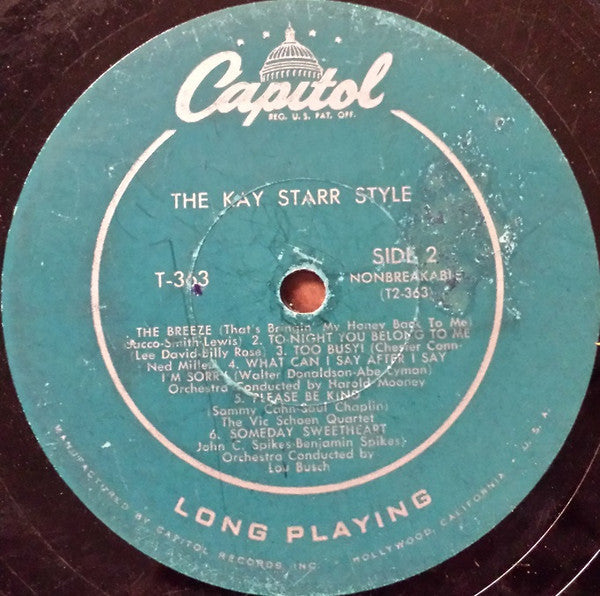 Starr, Kay - The Kay Starr Style (VG) (Vinyl LP)