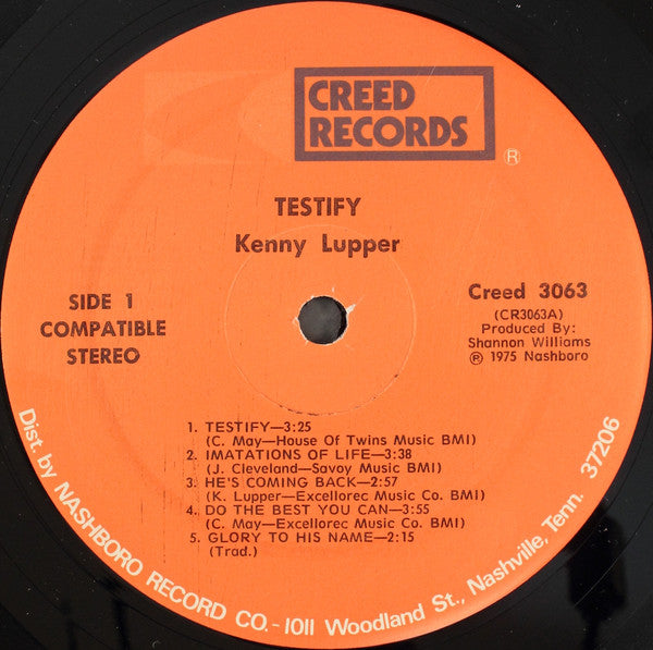Lupper, Kenny - Testify (VG) (Vinyl LP)