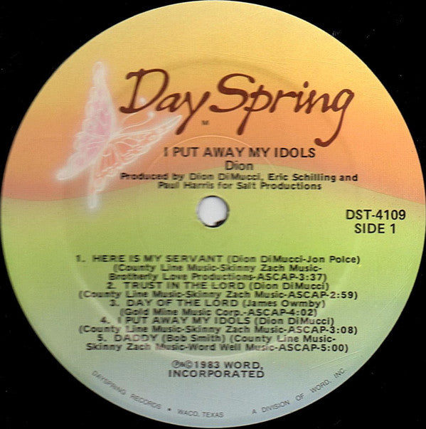 Dion  - I Put Away My Idols (VG+) (Vinyl LP)