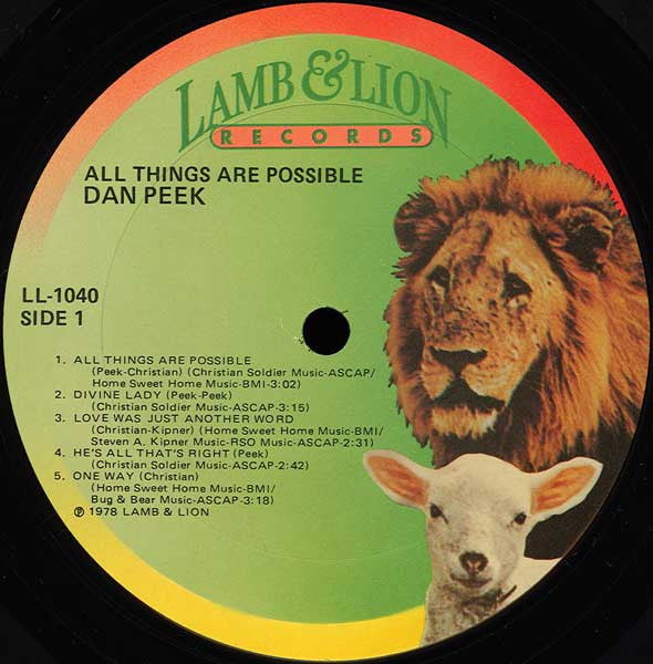 Peek, Dan - All Things Are Possible (VG+) (Vinyl LP)