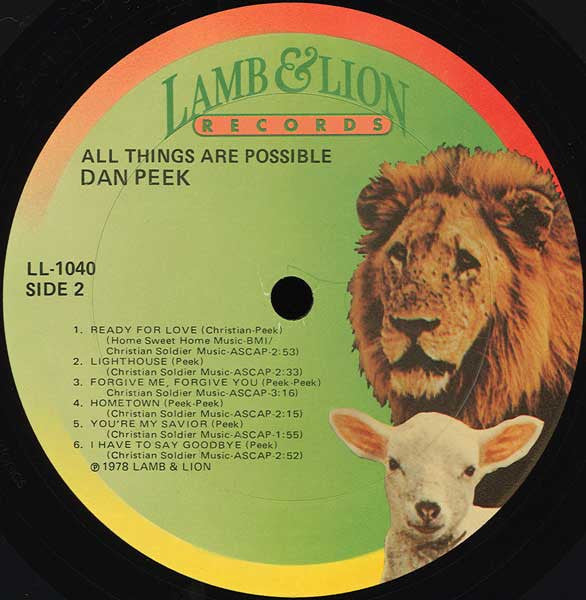 Peek, Dan - All Things Are Possible (VG+) (Vinyl LP)