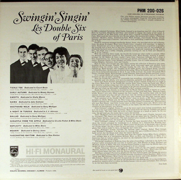 Double Six Of Paris - Swingin' Singin'! (VG+) (Vinyl LP)