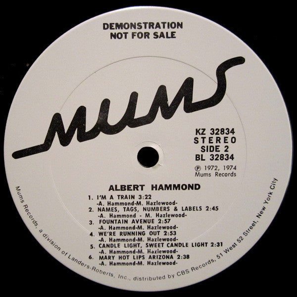 Hammond, Albert - Albert Hammond (Vinyl, VG) (Vinyl LP)