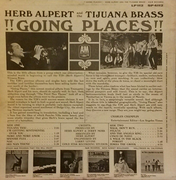 Alpert, Herb And The Tijuana Brass - !!Going Places!! (VG+) (Vinyl LP)