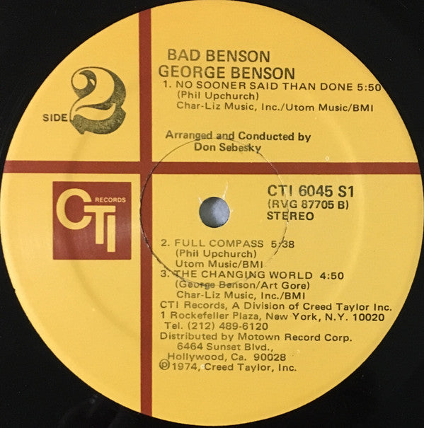 Benson, George - Bad Benson (Vinyl, VG) (Vinyl LP)