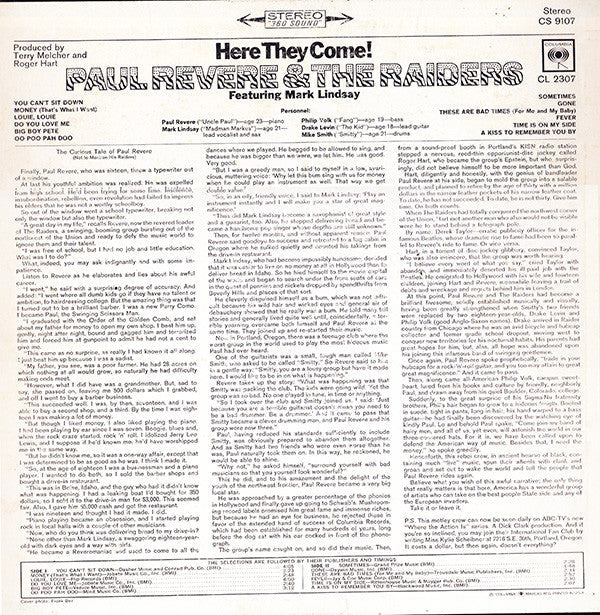 Revere, Paul & The Raiders Featuring Mark Lindsay - Here They Come! (VG) (Vinyl LP)