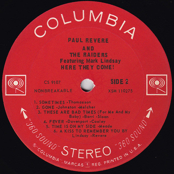 Revere, Paul & The Raiders Featuring Mark Lindsay - Here They Come! (VG) (Vinyl LP)