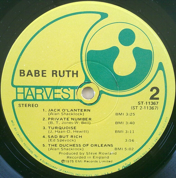 Babe Ruth - Babe Ruth (VG+) (Vinyl LP)