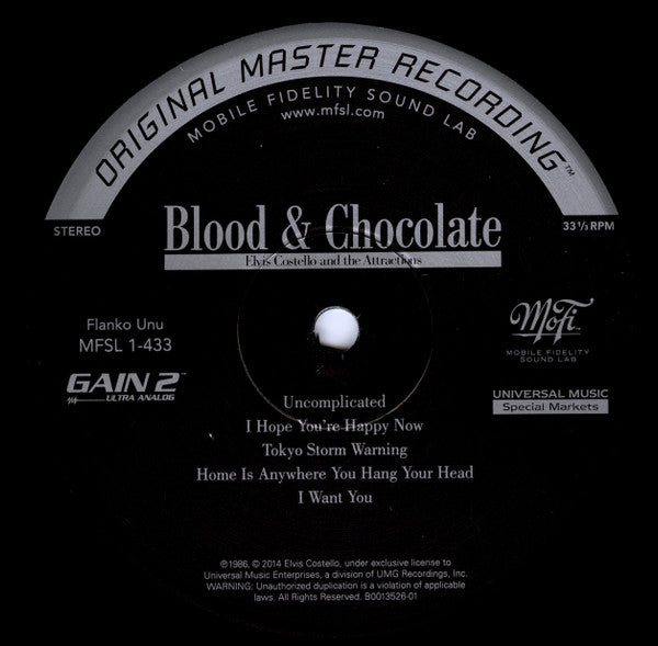 Costello, Elvis And The Attractions - Blood & Chocolate (Vinyl, M) (Vinyl LP)