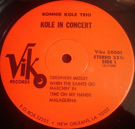Kole, Ronnie Trio - Kole In Concert (VG+) (Vinyl LP)