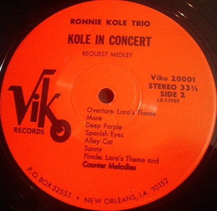 Kole, Ronnie Trio - Kole In Concert (VG+) (Vinyl LP)