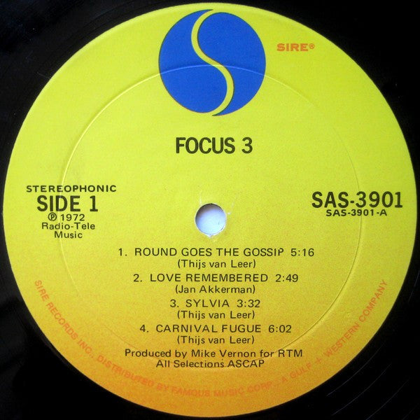 Focus  - Focus 3 (VG+) (Vinyl LP)