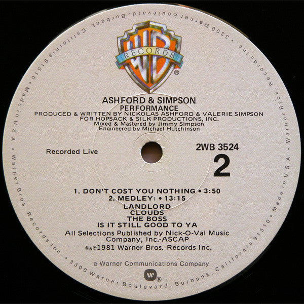 Ashford & Simpson - Performance (VG+) (Vinyl LP)