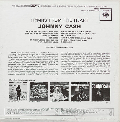 Cash, Johnny - Hymns From the Heart (VG+) (Vinyl LP)