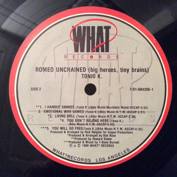 Tonio K. - Romeo Unchained (VG+) (Vinyl LP)