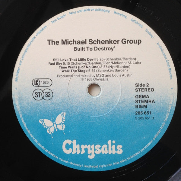 Schenker, Michael Group - Built To Destroy (VG+) (Vinyl LP)