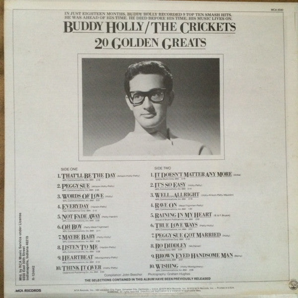 Holly, Buddy / The Crickets  - 20 Golden Greats (Vinyl, NM or M-) (Vinyl LP)