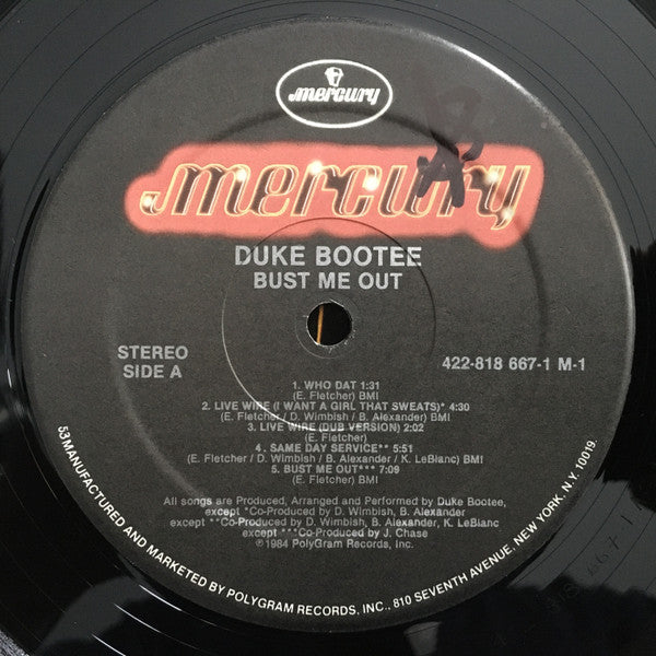 Duke Bootee - Bust Me Out (VG+) (Vinyl LP)