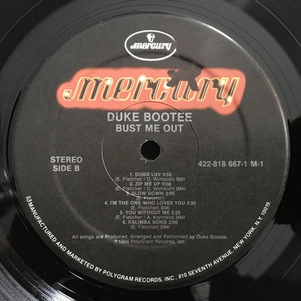 Duke Bootee - Bust Me Out (VG+) (Vinyl LP)
