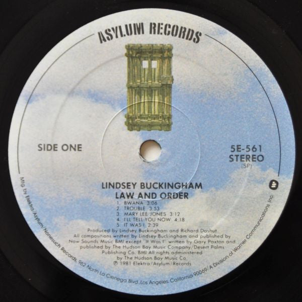 Buckingham, Lindsey - Law And Order (Vinyl, VG+) (Vinyl LP)