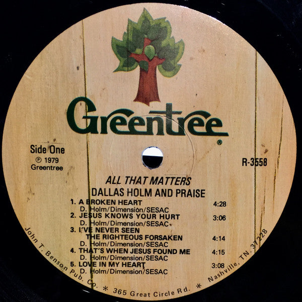 Holm, Dallas & Praise - All That Matters (NM or M-) (Vinyl LP)