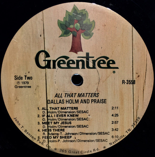 Holm, Dallas & Praise - All That Matters (NM or M-) (Vinyl LP)