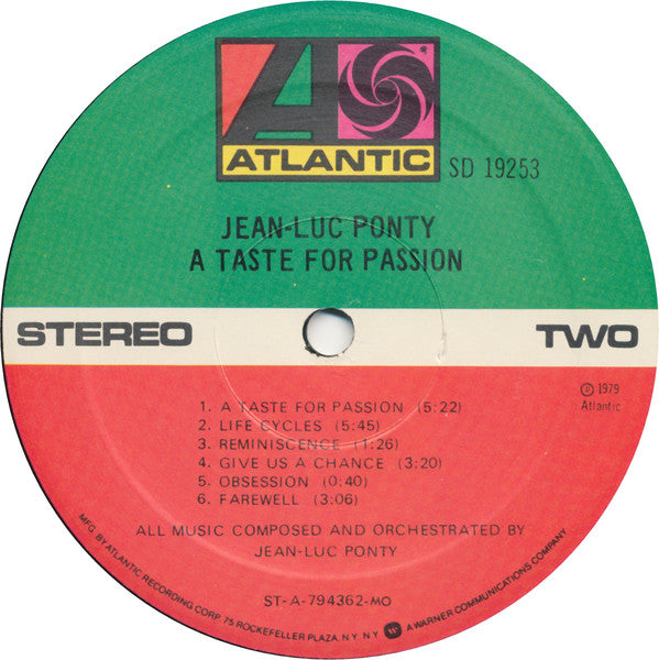 Ponty, Jean-Luc - A Taste For Passion (Vinyl, VG+) (Vinyl LP)