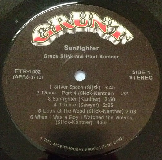 Kantner, Grace Slick - Sunfighter (VG+) (Vinyl LP)