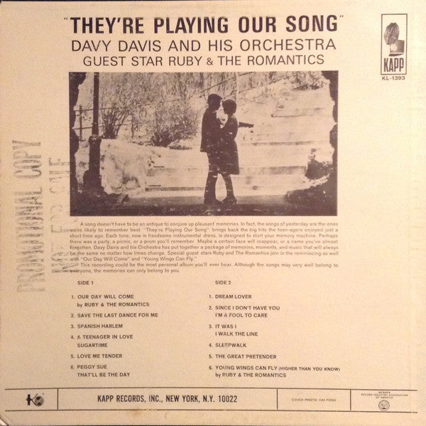 Davis, Davy And His Orchestra - They're Playing Our Song (Vinyl, VG+) (Vinyl LP)