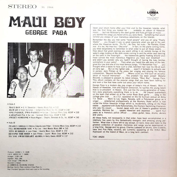 Paoa, George - Maui Boy (VG) (Vinyl LP)