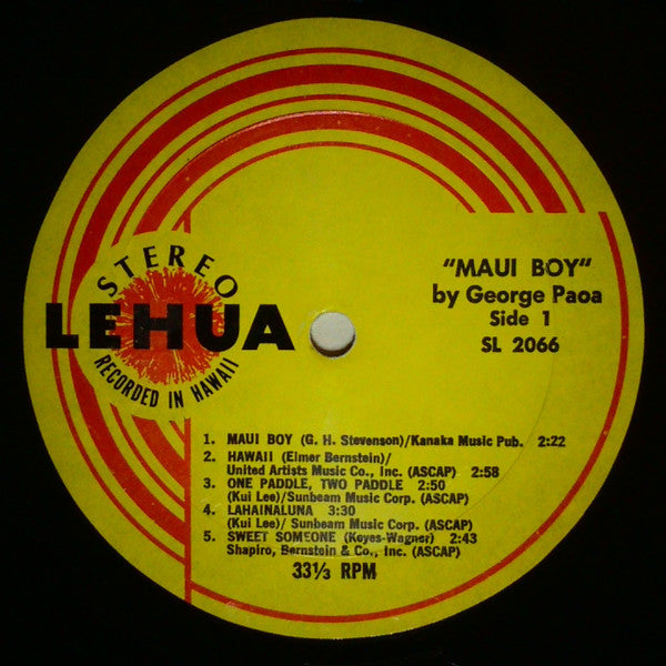 Paoa, George - Maui Boy (VG) (Vinyl LP)