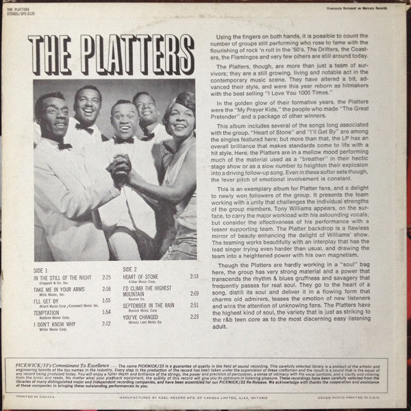 Platters - In The Still Of The Night (VG+) (Vinyl LP)